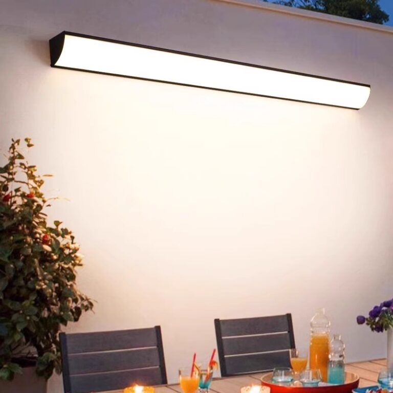 JIEMINGLANG LED Wall Light Bar Outdoor Wall Lamps IP67 Waterproof 3 Colors Dimmable Long Light Bars Black Linear Lights for Gate Exterior Wall Pack of JIEMINGLANG, LED Wall Light Bar Outdoor Wall Lamps IP67 Waterproof